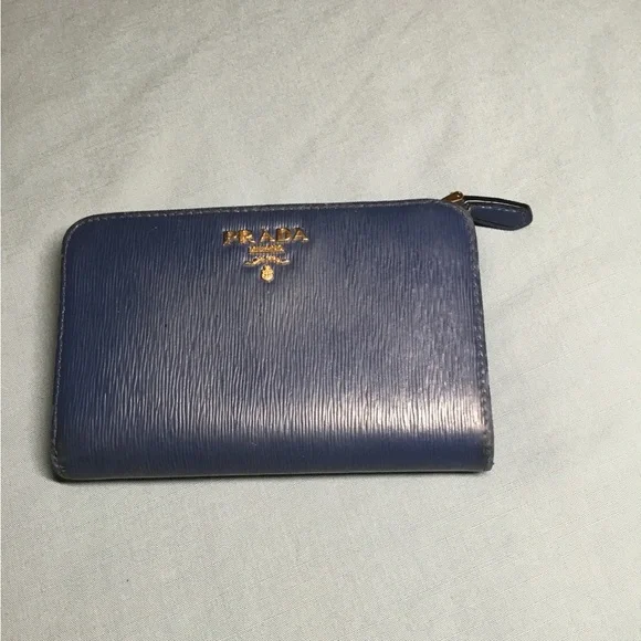 Prada Blue Leather Wallet - Picture 1 of 14